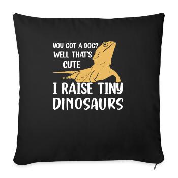 Eh bien c’est mignon j’élève de minuscules dinosaures reptile li - Housse de coussin décorative 45 x 45 cm - noir - Devant
