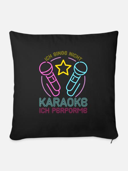 Karaoke Singen Für Lustige Karaoke Sängerin Karaok - Sofakissenbezug 45 x 45 cm - Schwarz
