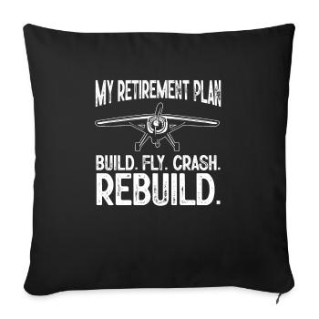 Remote Controlled Airplane Model Airplane - Sofa pillowcase 17,3'' x 17,3'' (45 x 45 cm) - black - Front