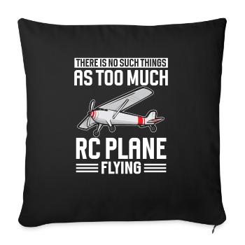 Ferngesteuertes Flugzeug Modellflugzeug - Sofakissenbezug 45 x 45 cm - Schwarz - Vorne