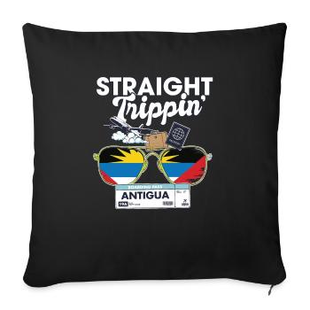 Straight Trippin' Antigua Vacation Tour Travel - Sofa pillowcase 17,3'' x 17,3'' (45 x 45 cm) - black - Front