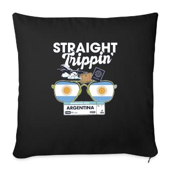 Straight Trippin' Argentina Vacation Tour Travel - Housse de coussin décorative 45 x 45 cm - noir - Devant