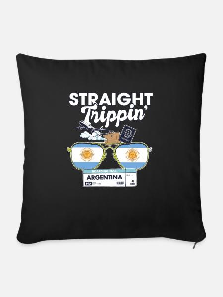 Straight Trippin' Argentina Vacation Tour Travel - Sofakissenbezug 45 x 45 cm - Schwarz