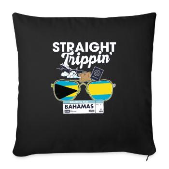 Straight Trippin' Bahamas Vacation Tour Voyage - Housse de coussin décorative 45 x 45 cm - noir - Devant