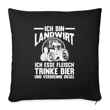 Landwirtschaft Bauer Landwirt - Sofakissenbezug 45 x 45 cm - Schwarz - Vorne