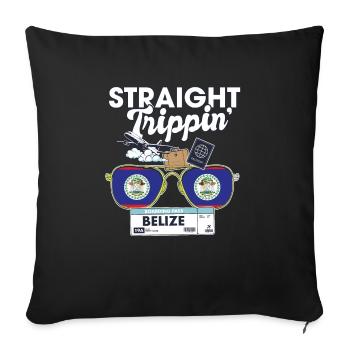 Straight Trippin' Belize Vacation Tour Voyage - Housse de coussin décorative 45 x 45 cm - noir - Devant