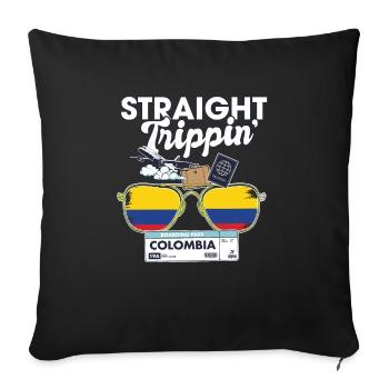 Straight Trippin' Colombia Vacation Tour Voyage - Housse de coussin décorative 45 x 45 cm - noir - Devant
