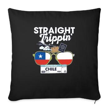 Straight Trippin' Chile Vacation Tour Travel Trip - Sofa pillowcase 17,3'' x 17,3'' (45 x 45 cm) - black - Front