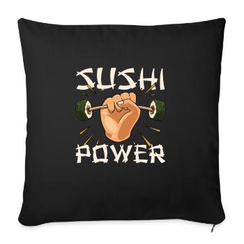 Japanese Food Sushi Gym Nigiri Sushi Roll - Sofa pillowcase 17,3'' x 17,3'' (45 x 45 cm) - black - Front