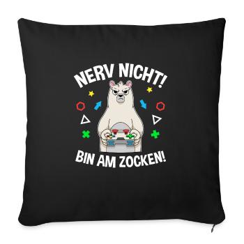 Controller Videospiel Zocker Gamer Computerspiel - Sofakissenbezug 45 x 45 cm - Schwarz - Vorne