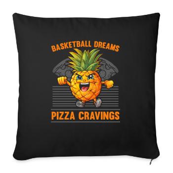 Pineapple Basketball Tropical Fruit Summer Sport - Sofa pillowcase 17,3'' x 17,3'' (45 x 45 cm) - black - Front
