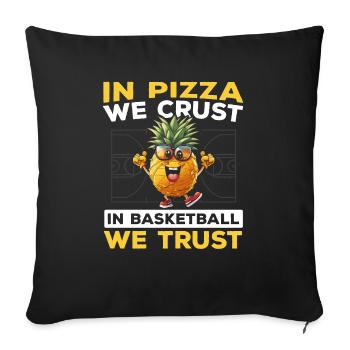 Ananas Basketball Tropische Früchte Sommer Sport - Sofakissenbezug 45 x 45 cm - Schwarz - Vorne