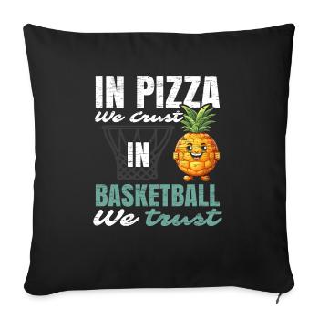 Ananas Basketball Tropische Frucht Sommer Sport - Sofakissenbezug 45 x 45 cm - Schwarz - Vorne