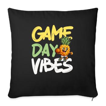 Pineapple Basketball Tropical Fruit Summer Sport - Sofa pillowcase 17,3'' x 17,3'' (45 x 45 cm) - black - Front