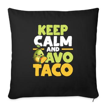 Avocado Taco Mexico Guacamole Lover Cinco De Mayo - Sofa pillowcase 17,3'' x 17,3'' (45 x 45 cm) - black - Front