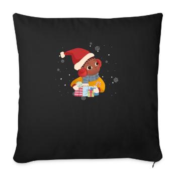 Cute, Black, Afro, African, American - Sofa pillowcase 17,3'' x 17,3'' (45 x 45 cm) - black - Front