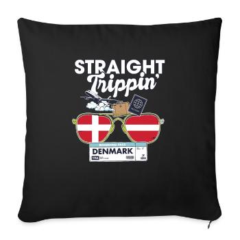 Straight Trippin' Dane Vacation Tour Travel Trip - Housse de coussin décorative 45 x 45 cm - noir - Devant