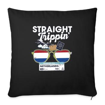 Straight Trippin' Pays-Bas Vacation Tour - Housse de coussin décorative 45 x 45 cm - noir - Devant
