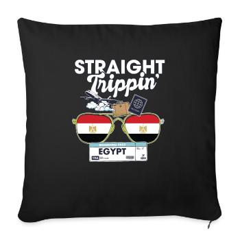 Straight Trippin' Egypt Vacation Tour Travel Trip - Housse de coussin décorative 45 x 45 cm - noir - Devant