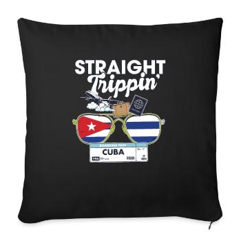 Straight Trippin' Cuba Vacation Tour Travel Trip - Housse de coussin décorative 45 x 45 cm - noir - Devant