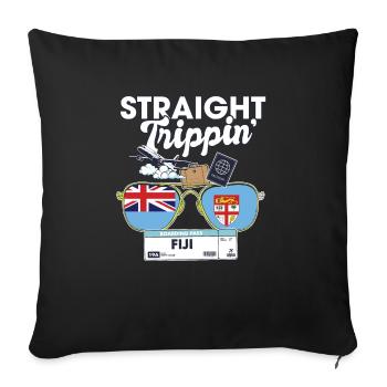 Straight Trippin' Fiji Vacation Tour Travel Trip - Sofa pillowcase 17,3'' x 17,3'' (45 x 45 cm) - black - Front