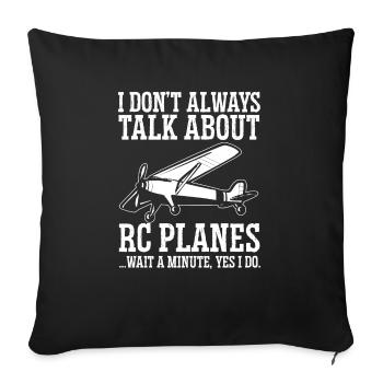 Remote Controlled Airplane Model Airplane - Sofa pillowcase 17,3'' x 17,3'' (45 x 45 cm) - black - Front