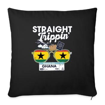 Straight Trippin' Ghana Vacation Tour Travel Trip - Sofa pillowcase 17,3'' x 17,3'' (45 x 45 cm) - black - Front