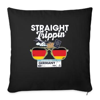 Straight Trippin' Germany Vacation Tour Travel - Sofa pillowcase 17,3'' x 17,3'' (45 x 45 cm) - black - Front