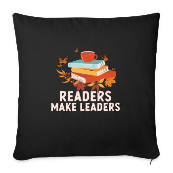 Readers Make Guide Bookworm National Book Day - Sofa pillowcase 17,3'' x 17,3'' (45 x 45 cm) - black - Front
