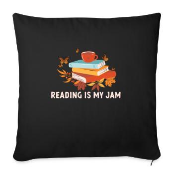 La lecture est mon amateur de livres de passe-temps plus drôle - Housse de coussin décorative 45 x 45 cm - noir - Devant