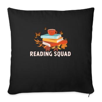 Sommerlesekader Read A Book Club Team Bookworm - Sofakissenbezug 45 x 45 cm - Schwarz - Vorne