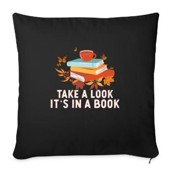 Jetez un coup d’œil à ses citations de lecture de livres - Housse de coussin décorative 45 x 45 cm - noir - Devant
