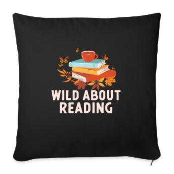 Amateurs de lecture, amateurs de livres, introvertis - Housse de coussin décorative 45 x 45 cm - noir - Devant