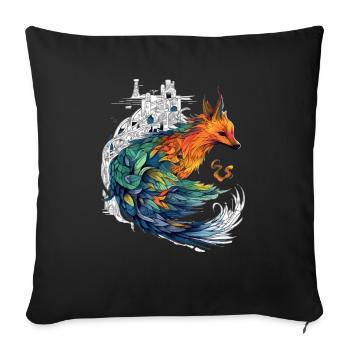Arki the phoenix - Sofa pillowcase 17,3'' x 17,3'' (45 x 45 cm) - black - Front