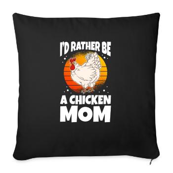 Je préfère être une maman poulet - Housse de coussin décorative 45 x 45 cm - noir - Devant