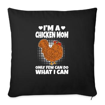 Je suis une maman poulet Seuls quelques-uns peuvent faire ce que je peux - Housse de coussin décorative 45 x 45 cm - noir - Devant
