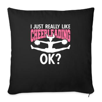 J’aime vraiment le cheerleading ok - Housse de coussin décorative 45 x 45 cm - noir - Devant