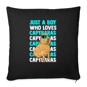 Capybara Capybara Funny Animals Rodent - Sofa pillowcase 17,3'' x 17,3'' (45 x 45 cm) - black - Front