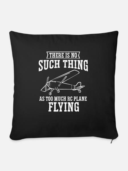 Ferngesteuertes Flugzeug Modellflugzeug - Sofakissenbezug 45 x 45 cm - Schwarz