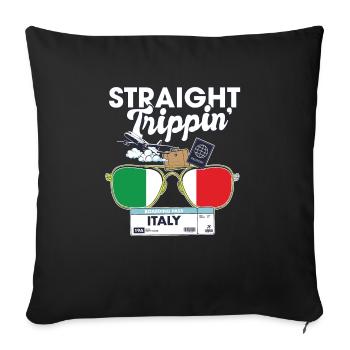 Straight Trippin' Italy Vacation Tour Travel Trip - Housse de coussin décorative 45 x 45 cm - noir - Devant