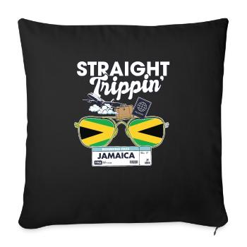 Straight Trippin' Jamaica Vacation Tour Travel - Sofa pillowcase 17,3'' x 17,3'' (45 x 45 cm) - black - Front