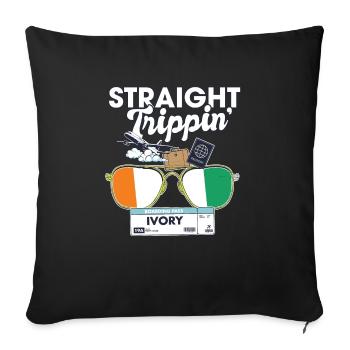 Straight Trippin' Ivory Vacation Tour Travel Trip - Sofa pillowcase 17,3'' x 17,3'' (45 x 45 cm) - black - Front