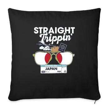 Straight Trippin' Japan Vacation Tour Travel Trip - Housse de coussin décorative 45 x 45 cm - noir - Devant