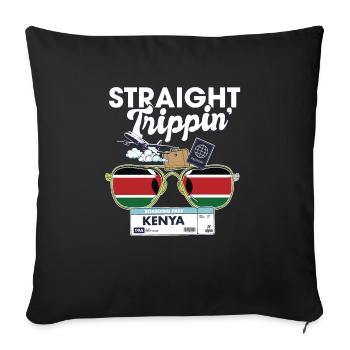 Straight Trippin' Kenya Vacation Tour Travel Trip - Housse de coussin décorative 45 x 45 cm - noir - Devant