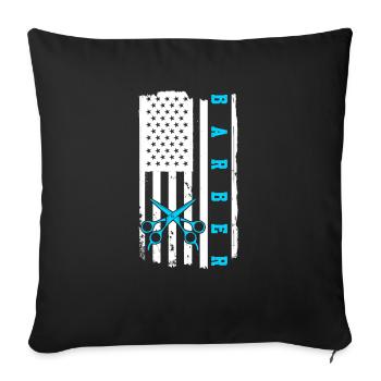 Barber Flag USA Barber - Sofa pillowcase 17,3'' x 17,3'' (45 x 45 cm) - black - Front