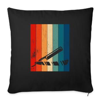 Retro Barber Shavette - Sofa pillowcase 17,3'' x 17,3'' (45 x 45 cm) - black - Front