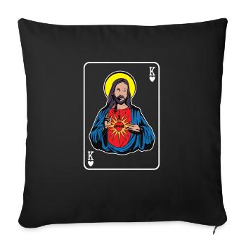 Jesus Christ Is King Of Heart Religious Quote - Sofa pillowcase 17,3'' x 17,3'' (45 x 45 cm) - black - Front