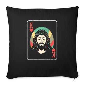 Écriture chrétienne religieuse Jésus-Christ est - Housse de coussin décorative 45 x 45 cm - noir - Devant