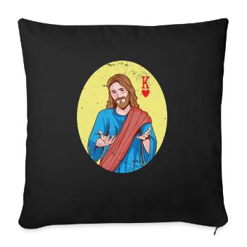Team Jesus Christ Is King Of Heart Christian - Sofa pillowcase 17,3'' x 17,3'' (45 x 45 cm) - black - Front