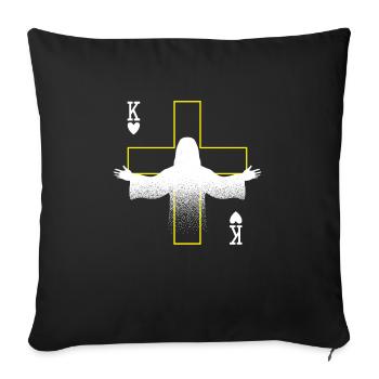 Écriture chrétienne religieuse Jésus-Christ est - Housse de coussin décorative 45 x 45 cm - noir - Devant